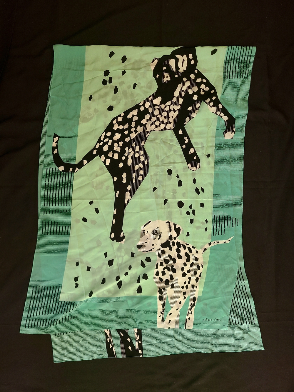 Marc Cain Stunning Dalmatian Animal Print Silk Scarf